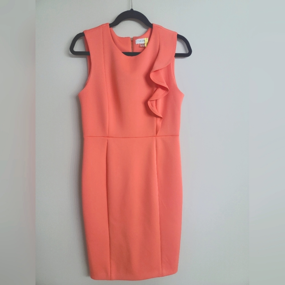 Calvin Klein dress with ruffle beautiful peach 🍑 color - size 10